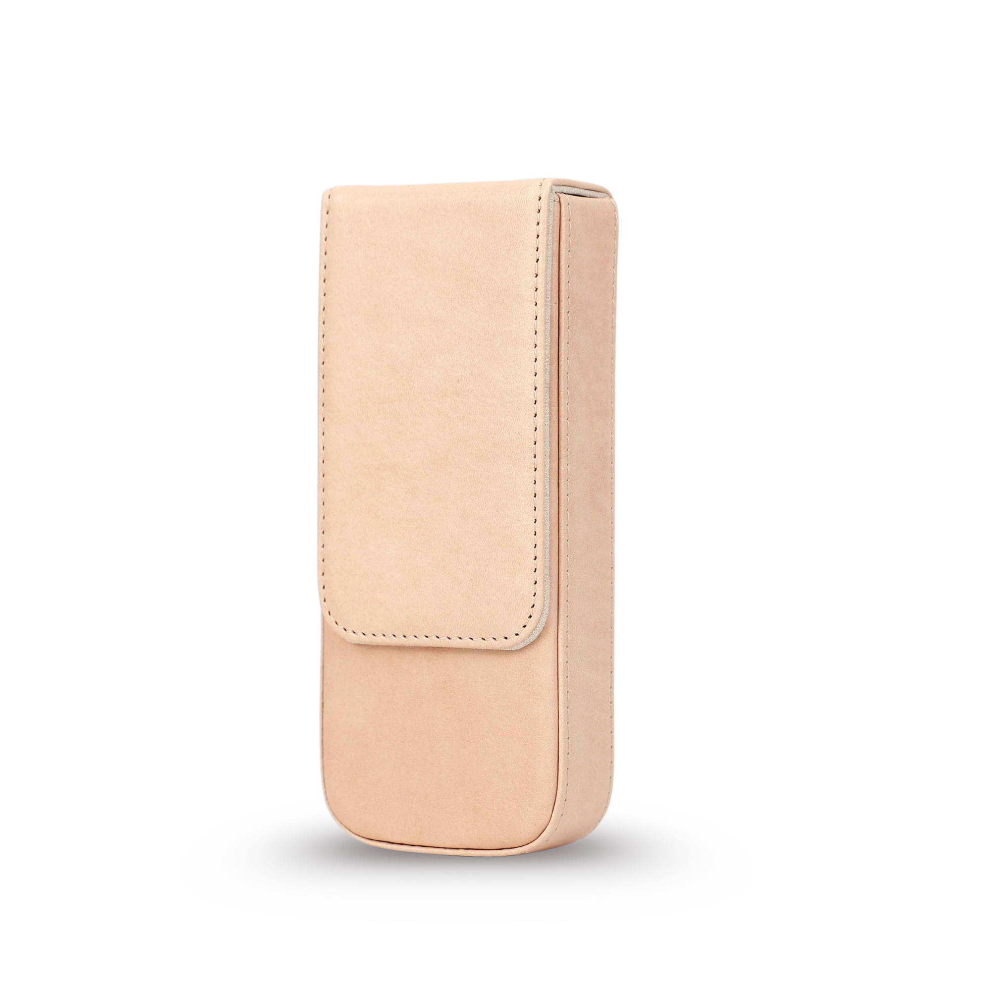 THE RIDGE – 3-SLOT GENUINE VEGETABLE LEATHER PEN BOX