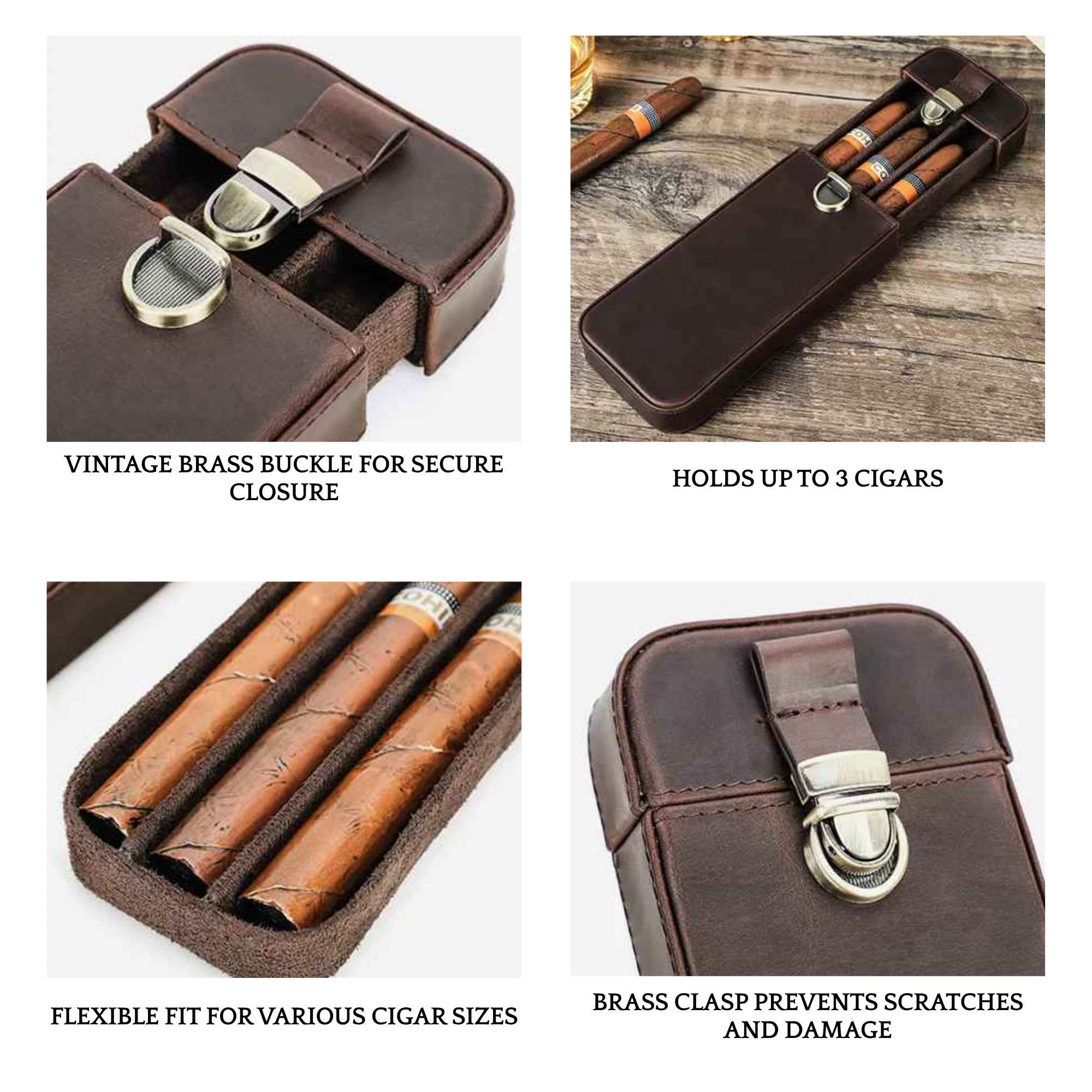 THE FOGWALKER – 3-SLOT FULL GRAIN LEATHER CIGAR CASE