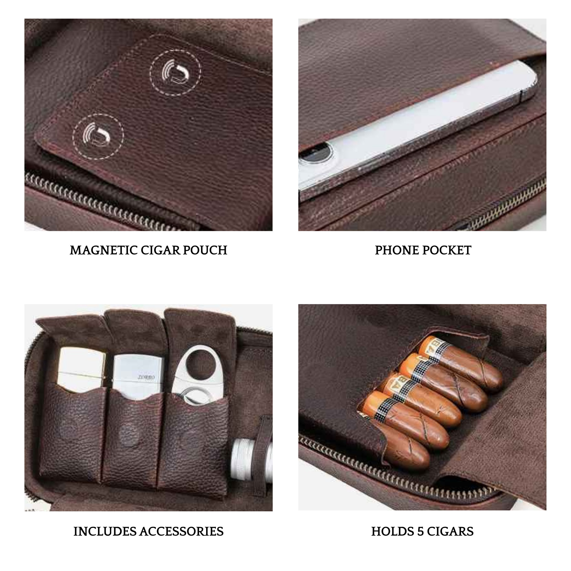 THE FORGE – 5-SLOT FULL GRAIN LEATHER CIGAR CASE