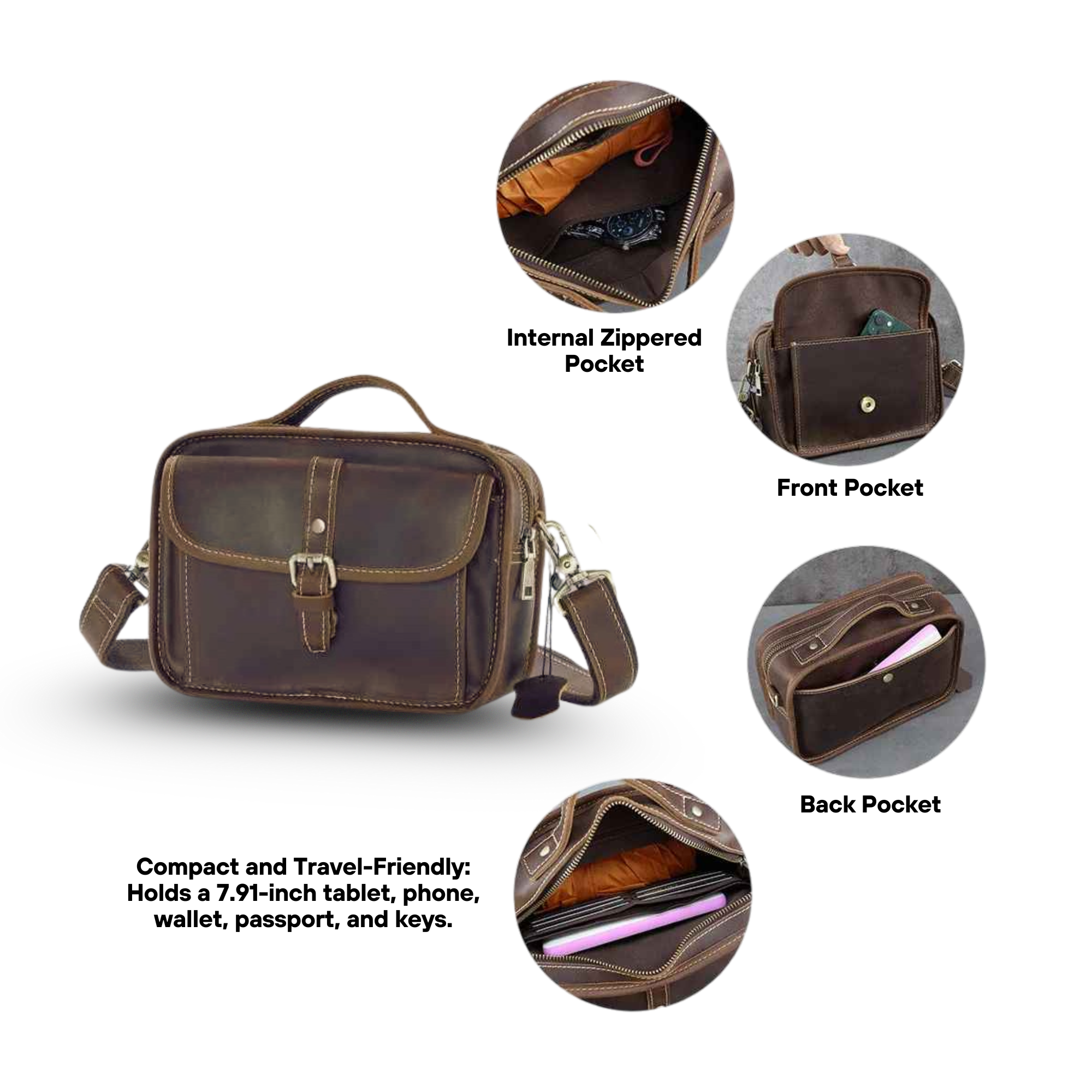 THE RAVELINE – FULL GRAIN LEATHER CROSSBODY BAG