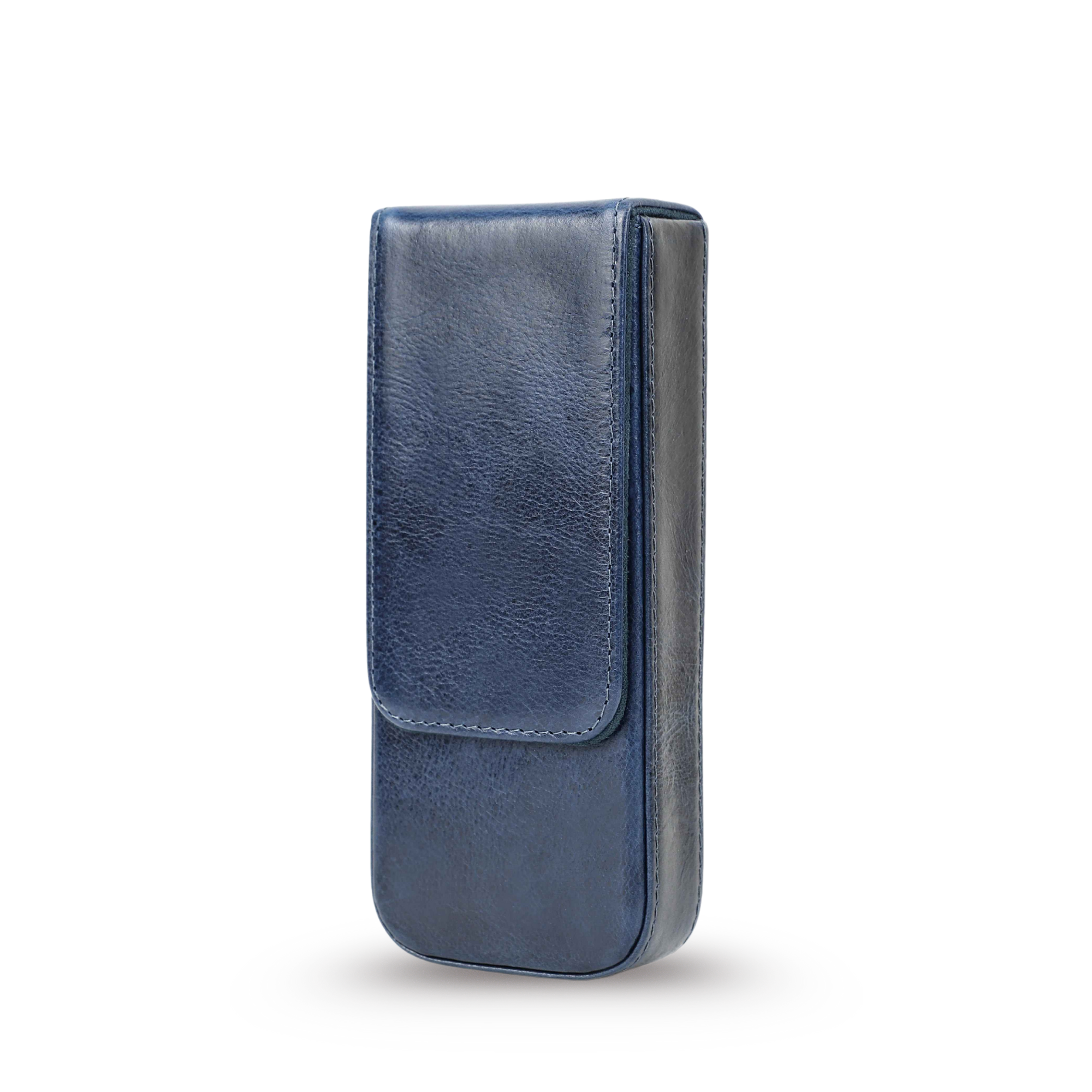 THE RIDGE – 3-SLOT GENUINE VEGETABLE LEATHER PEN BOX