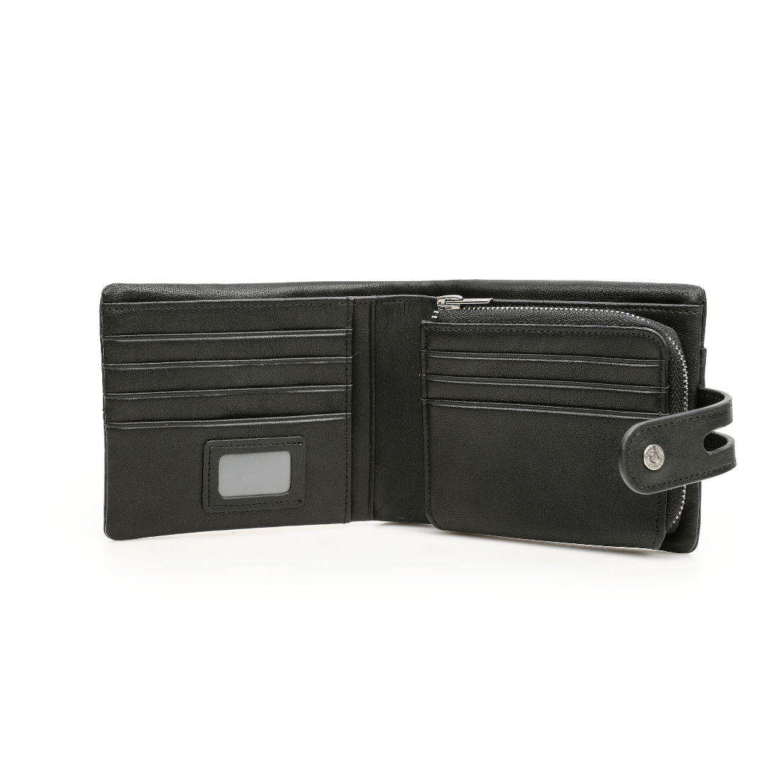 Vintage Leather Bifold Wallet with RFID and Coin Pocket