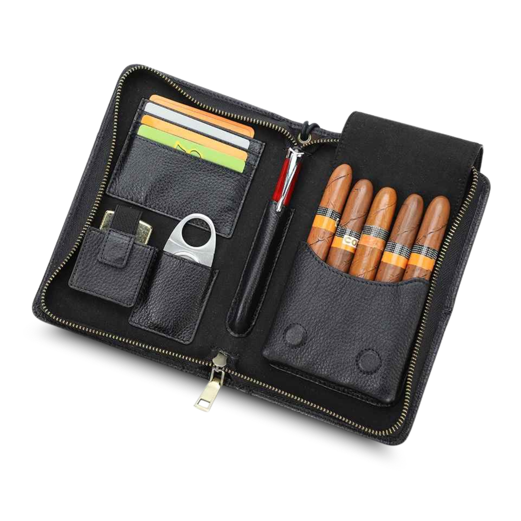 THE TIMBERLINE – 5-SLOT  FULL GRAIN LEATHER CIGAR CASE