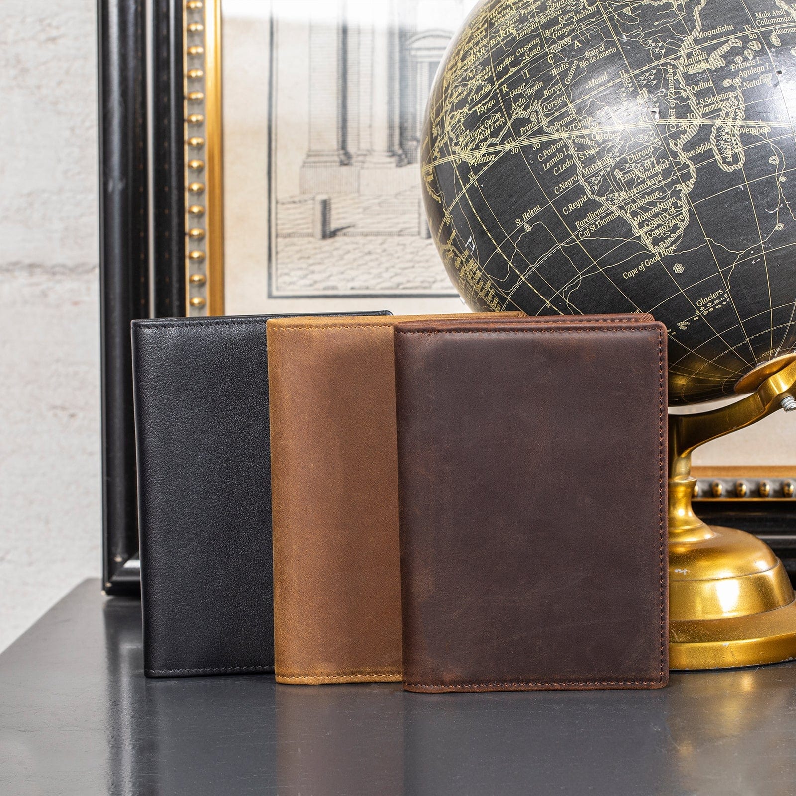 Full Grain Leather Passport Holder – RFID Blocking Travel Wallet