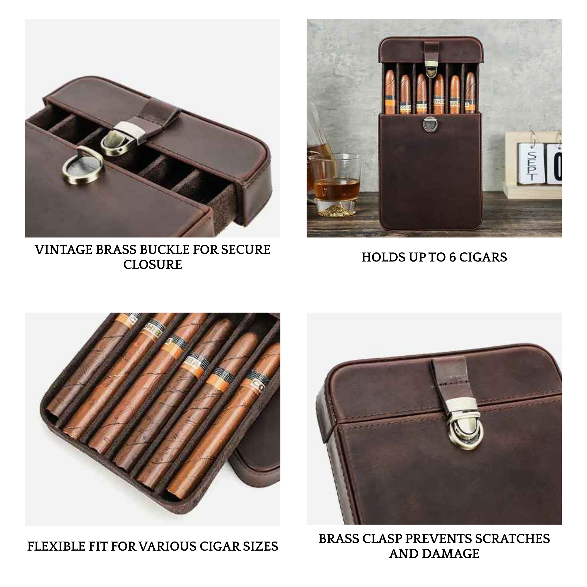THE FRONTIER – 6-SLOT FULL GRAIN LEATHER CIGAR CASE