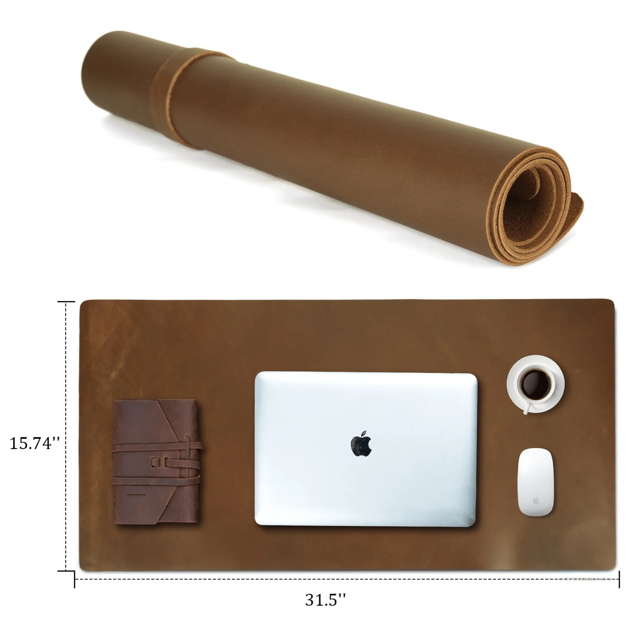 The Desk Mat – 2mm Thick 31.5 X 15.7 Inch Leather Desk & Mouse Pad