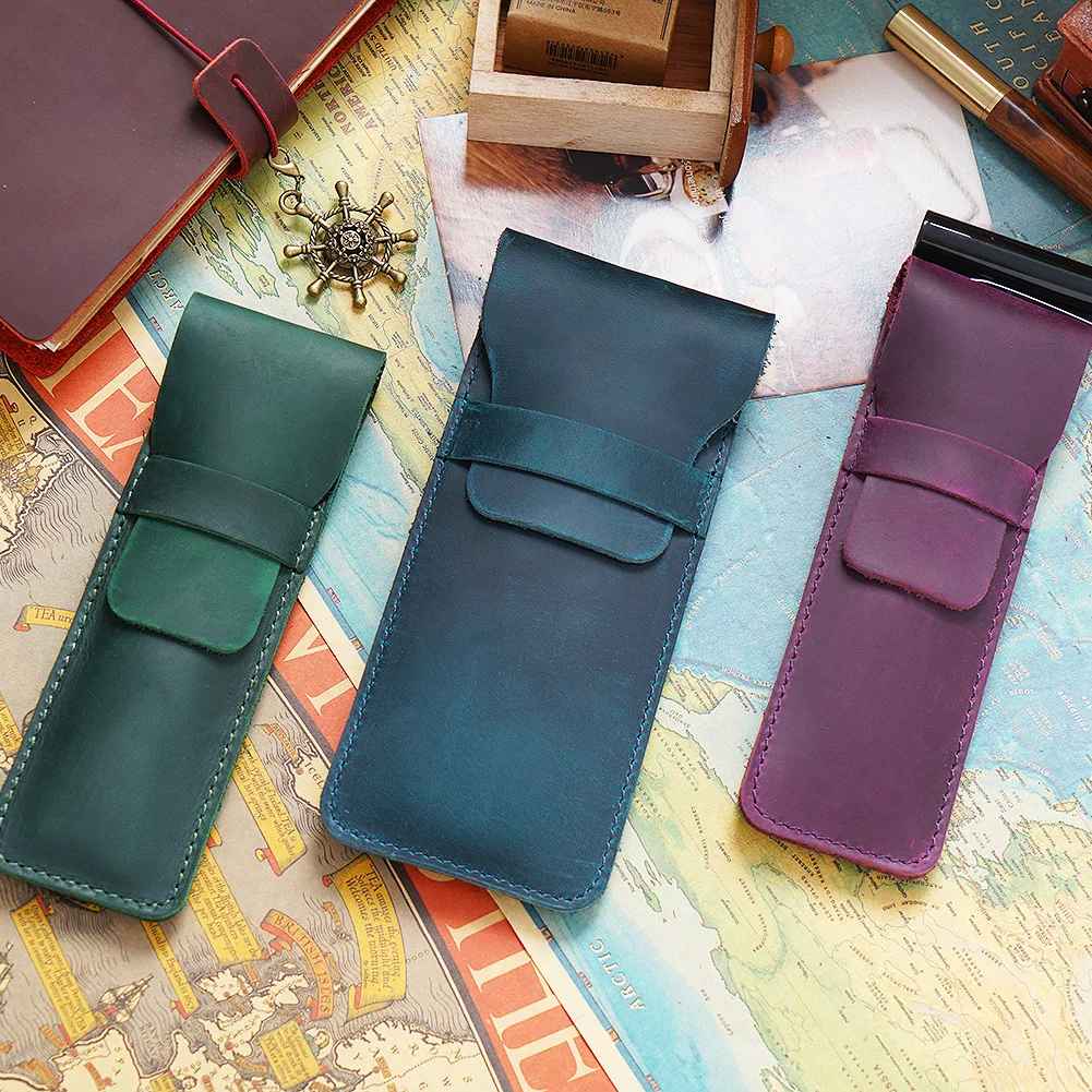 THE TIMBER – FULL GRAIN LEATHER PEN CASE