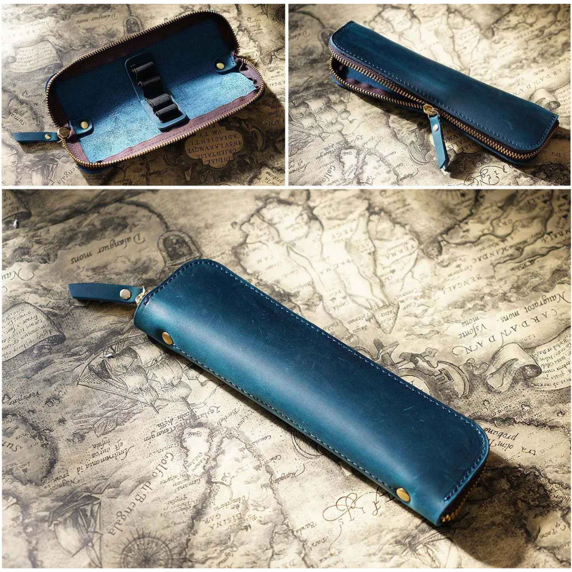 THE FJORD – FULL GRAIN LEATHER ZIPPER PEN CASE
