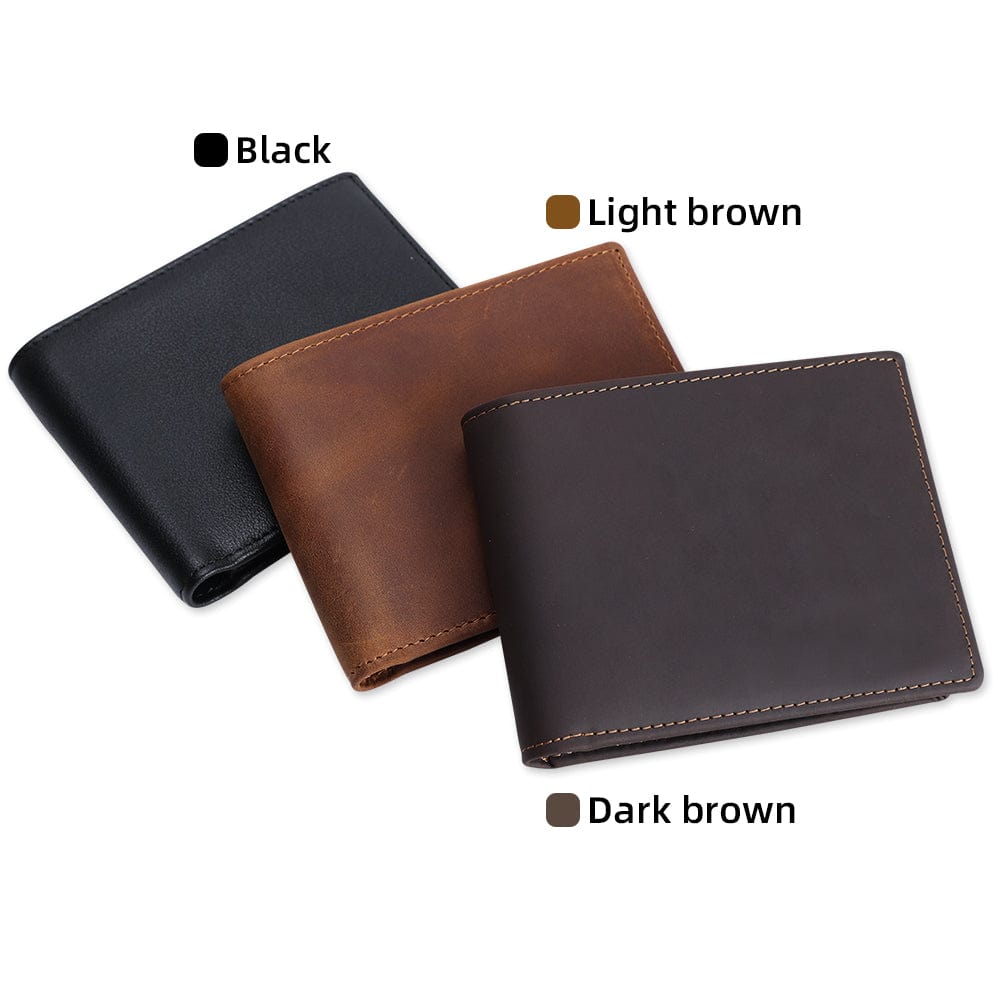 Slim Leather Bifold Wallet with RFID and ID Windows