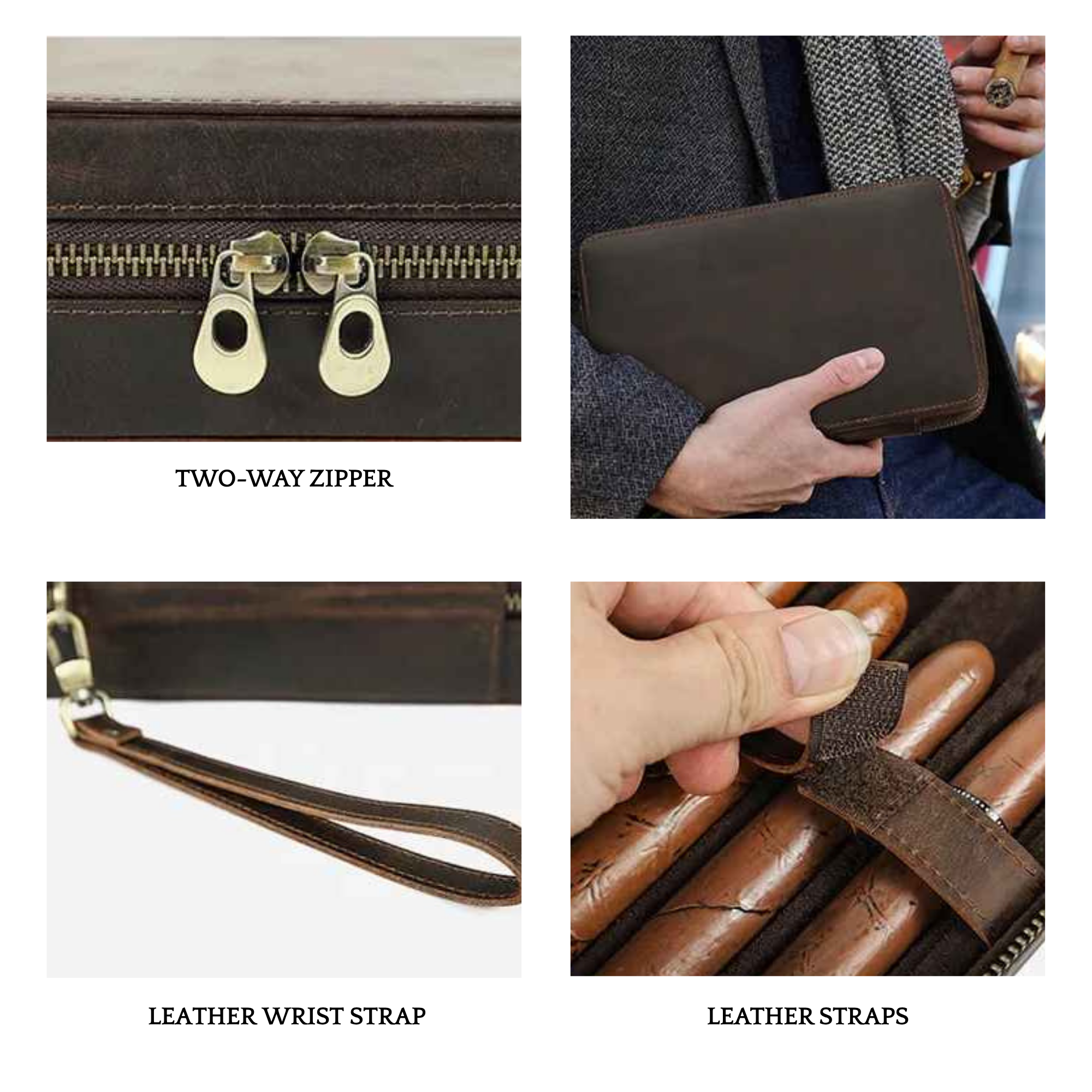 THE OASIS – 4-SLOT GENUINE LEATHER CIGAR CASE