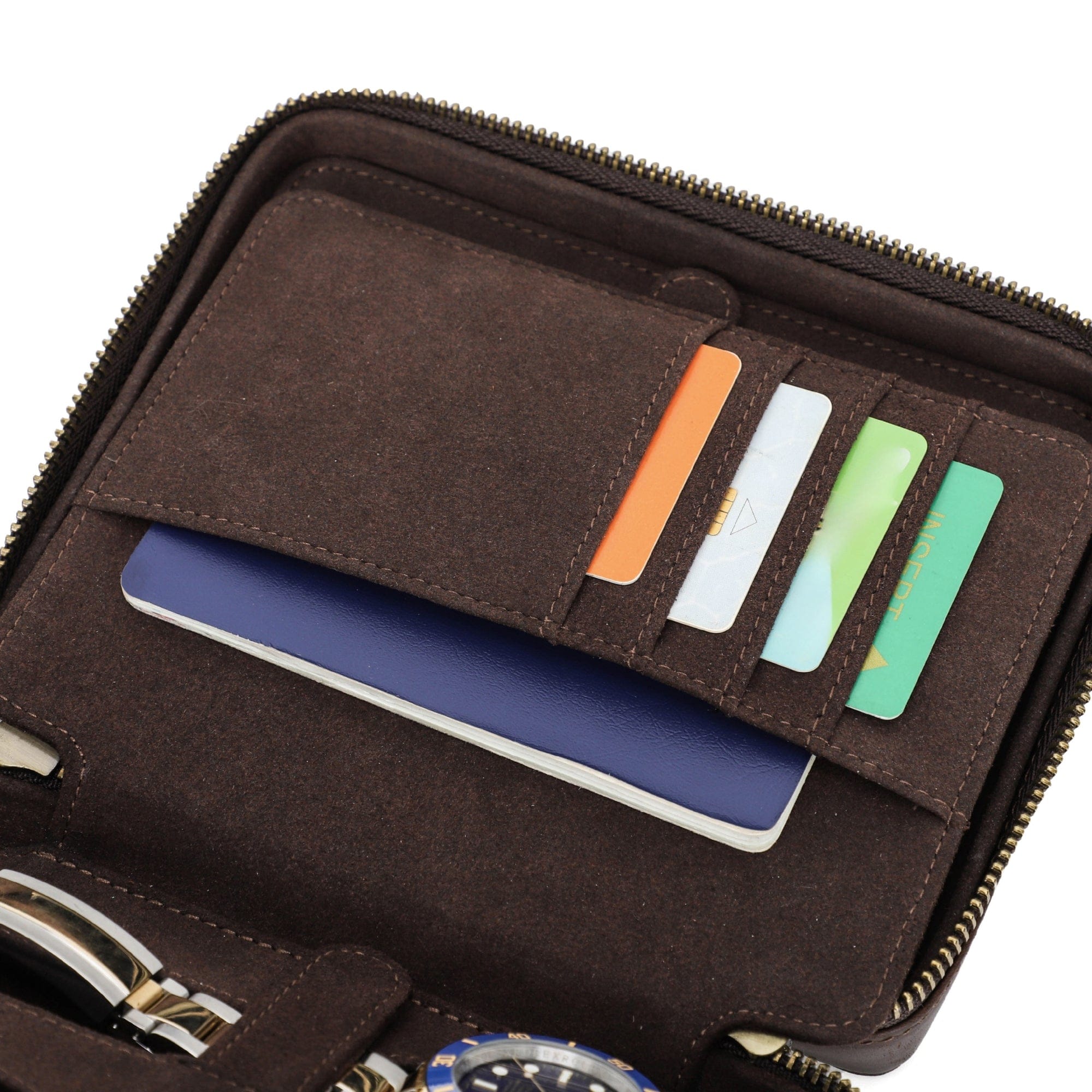 4-Slot Watch Smart Case, Passport Holder and Cards Organiser