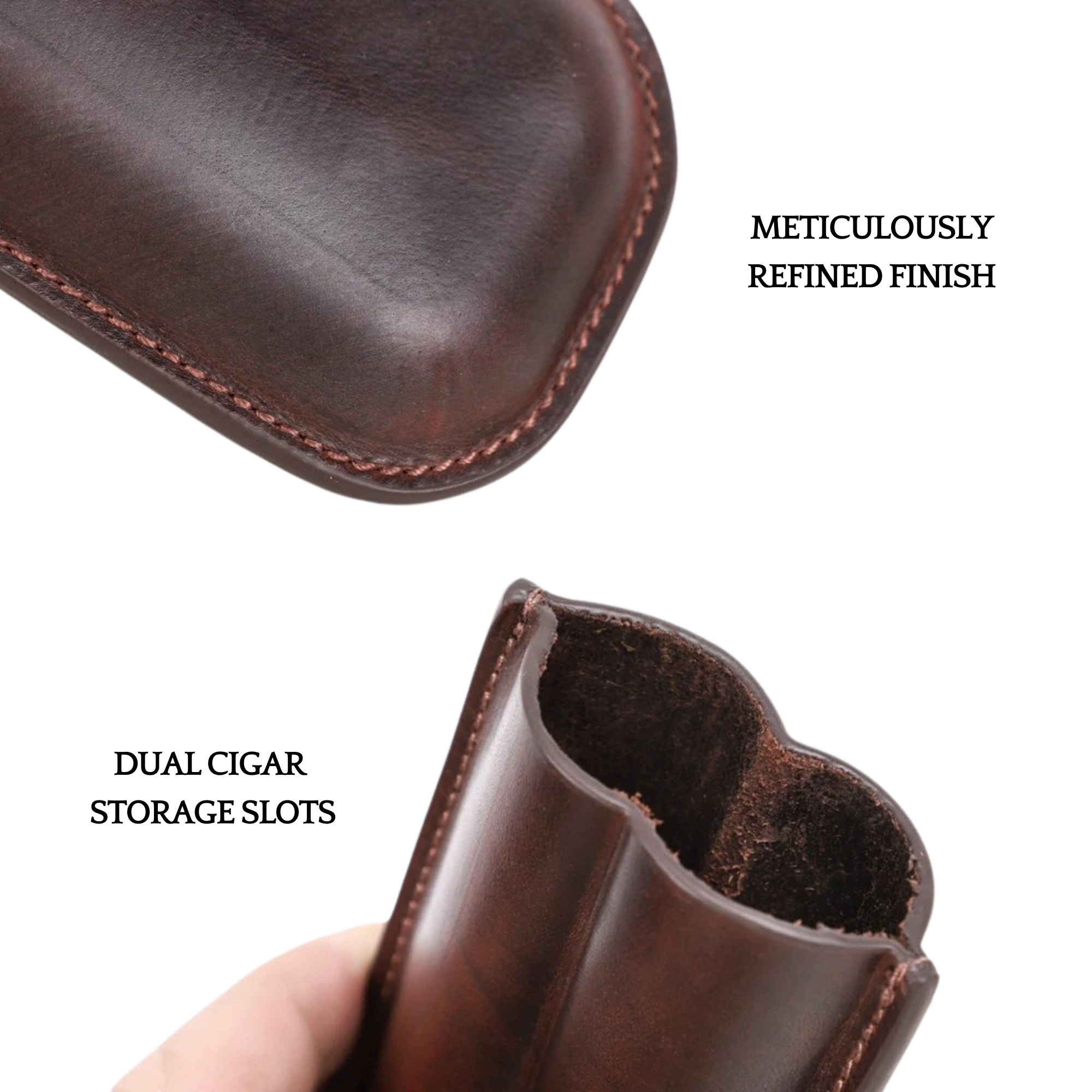 THE PIONEER – 3-SLOT GENUINE LEATHER CIGAR TUBE