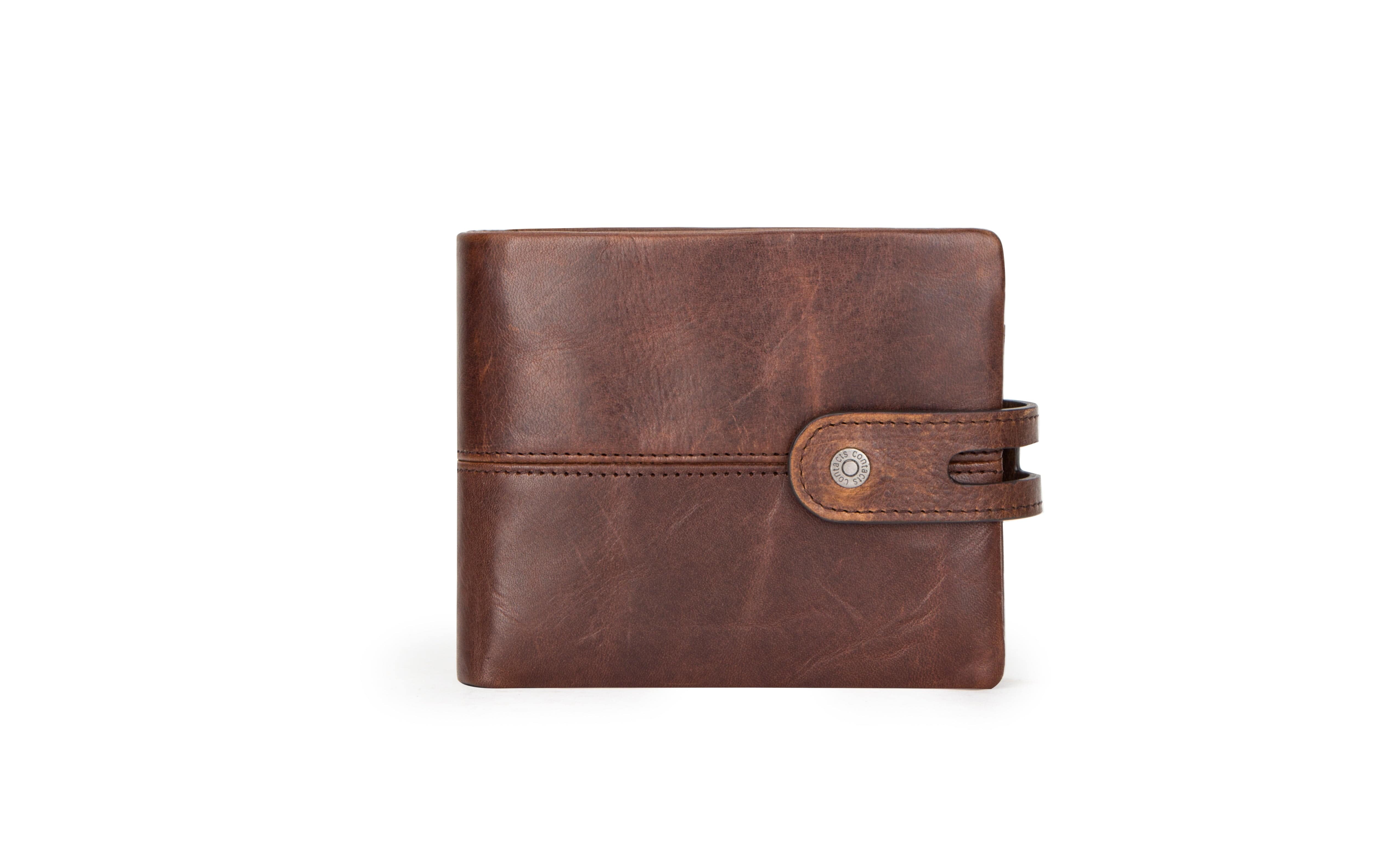 Vintage Leather Bifold Wallet with RFID and Coin Pocket